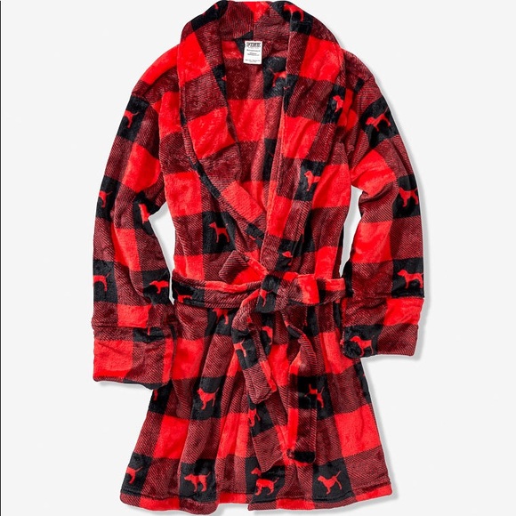 Victoria’s Secret PINK Buffalo Plaid Comfy Robe - Picture 2 of 3